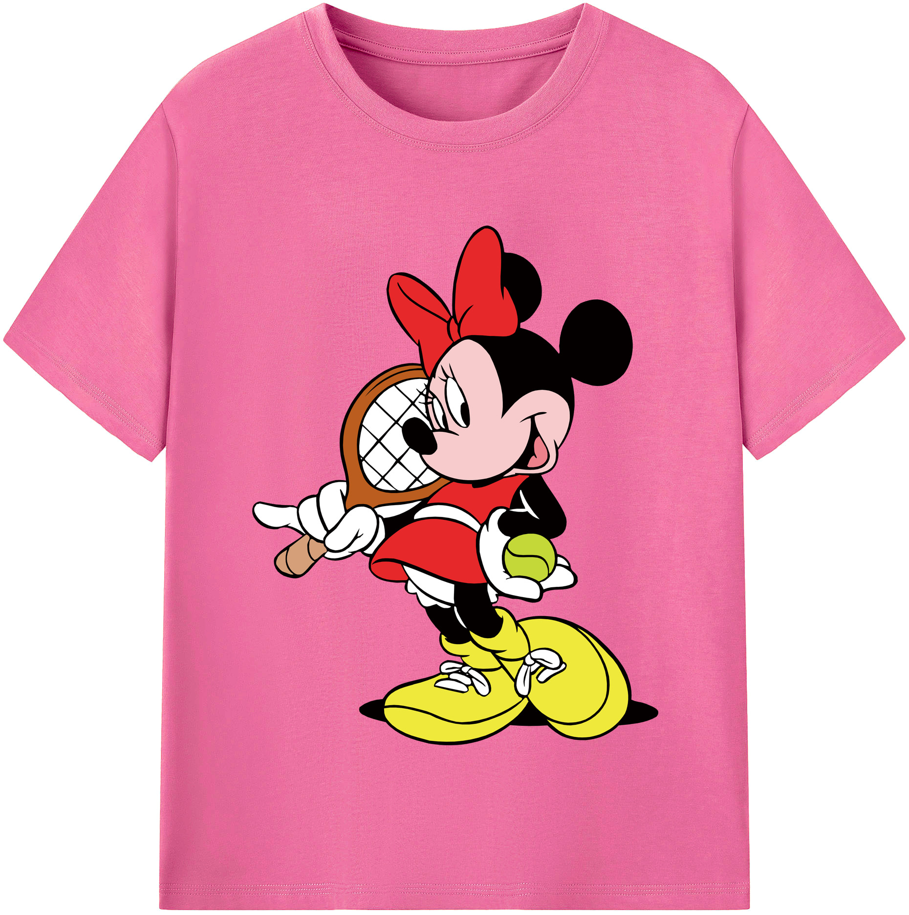 （画像用） ミッキーマウス Mickey Mouse レディースカジュアルプリントTシャツ（綿100％）